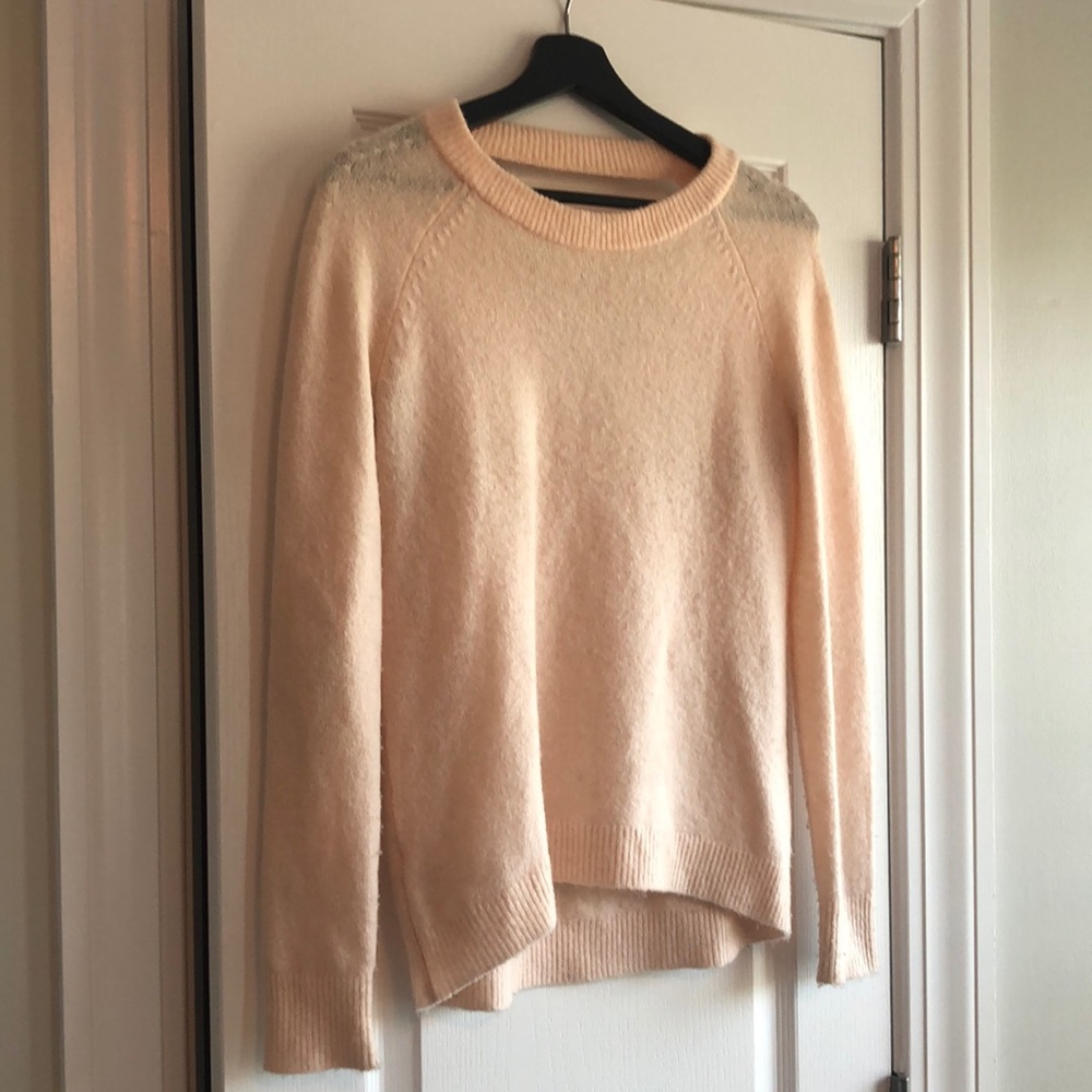 LOFT sweater, light pink w/ back cutout, size XS (tag missing)